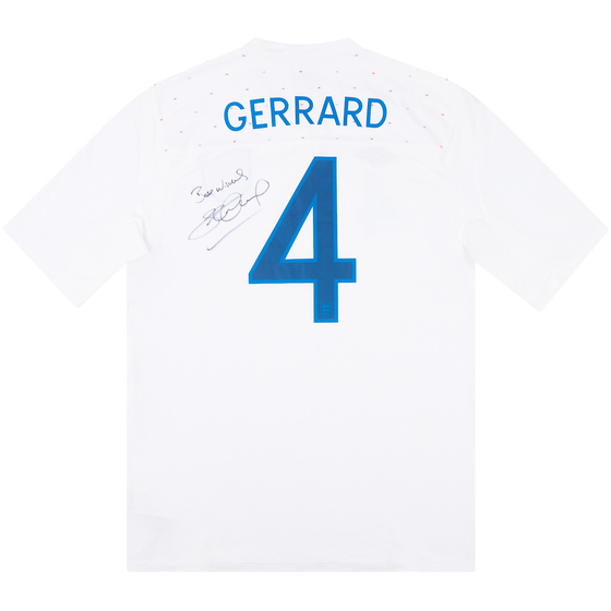 2010 England Match Issue Signed Home Shirt Gerrard #4 (v Bulgaria)