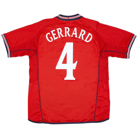 2002-04 England Away Shirt Gerrard #4 - 8/10 - (L)