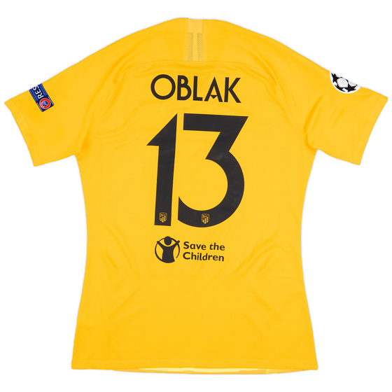 2019-20 Atletico Madrid Player Issue CL GK S/S Shirt Oblak #13 (L)
