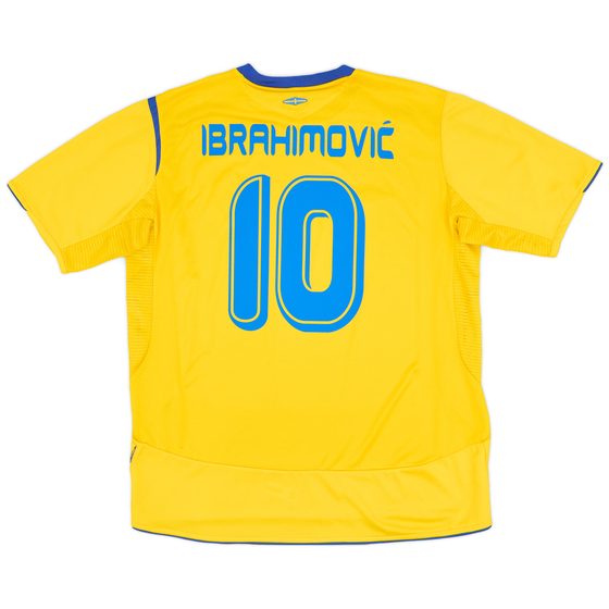2006-08 Sweden Home Shirt Ibrahimović #10 - 8/10 - (XL)