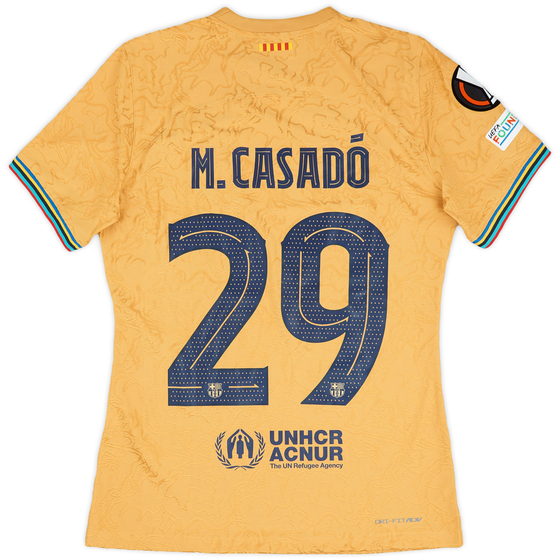 2022-23 Barcelona Match Issue Europa League Away Shirt M. Casadó #29