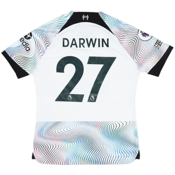 2022-23 Liverpool Match Issue Away Shirt Darwin #27
