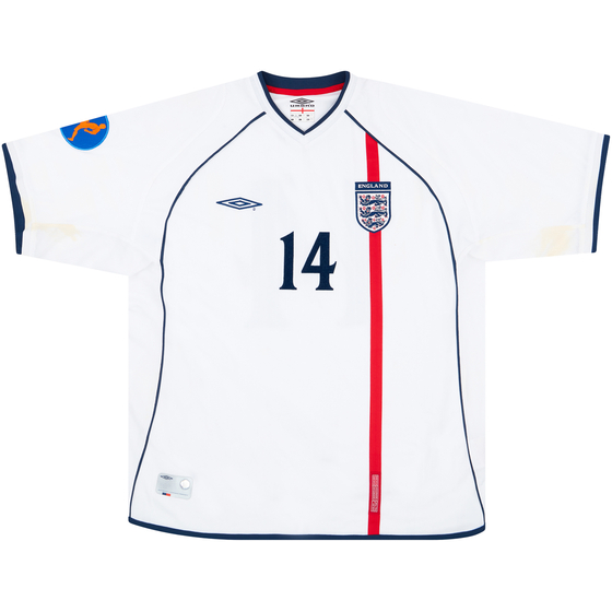 2002 England U-19 Match Issue European Championship Home Shirt #14 (Thomas)