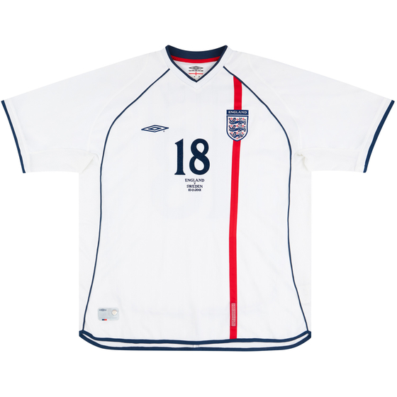 2001 England Match Issue Home Shirt Ehiogu #18 (v Sweden)