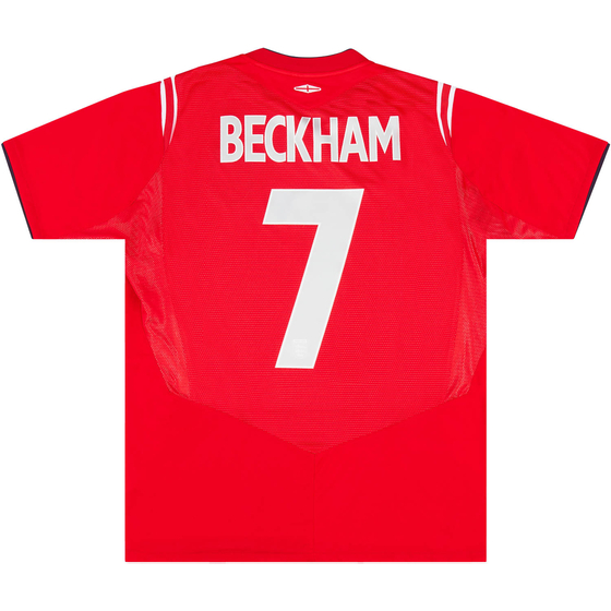 2004-06 England Away Shirt Beckham #7 - 8/10