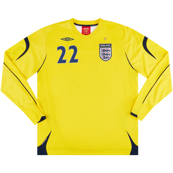 2007 England U-21 Match Issue GK Shirt Alnwick #22