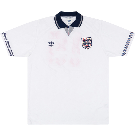 1991 England Match Issue Home Shirt #15 (Clough) v Germany