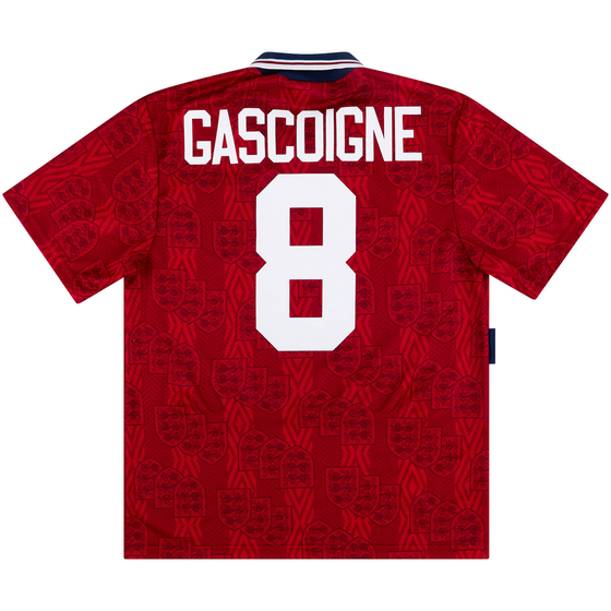 1994-95 England Away Shirt Gascoigne #8 - 8/10 - (L)