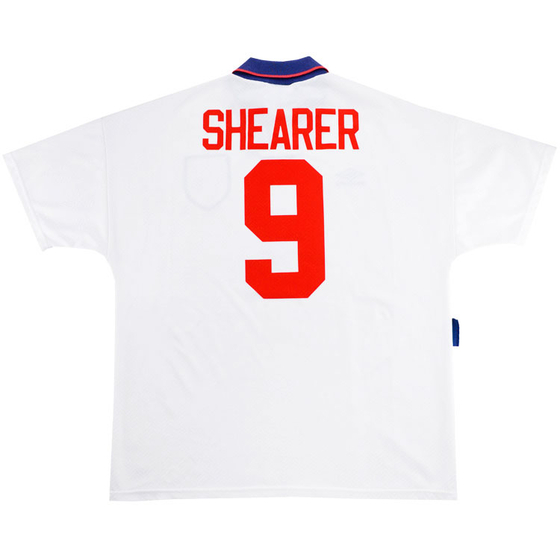 1993-95 England Home Shirt Shearer #9 - 8/10 - (XL)