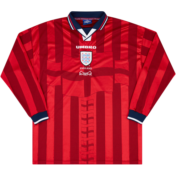 1997-99 England U-18 Match Issue Away L/S Shirt #9