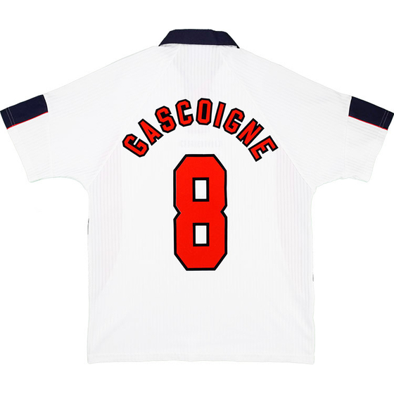 1997-99 England Home Shirt Gascoigne #8 - 8/10 - (M)