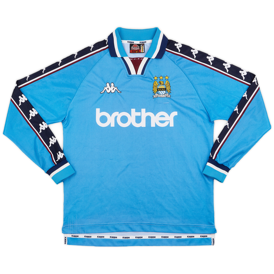1997-99 Manchester City Home L/S Shirt - 8/10 - (M)