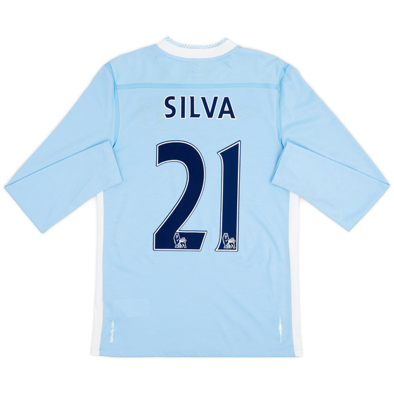 2011-12 Manchester City Home L/S Shirt Silva #21 - 10/10 - (S)