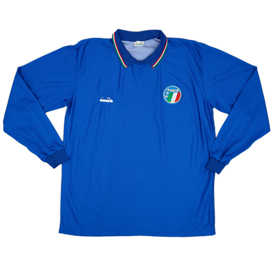 1986-91 Italy Home L/S Shirt - 9/10 (XL)