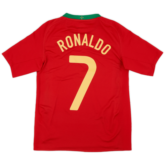 2008-10 Portugal Home Shirt Ronaldo #7 - 8/10 - (L.Boys)