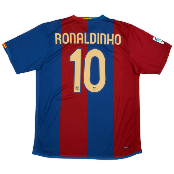 2006-07 Barcelona Home Shirt Ronaldinho #10 - 7/10 - (XL)