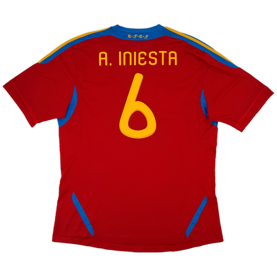 2010-11 Spain Home Shirt A.Iniesta #6 - 6/10 - (XXL)