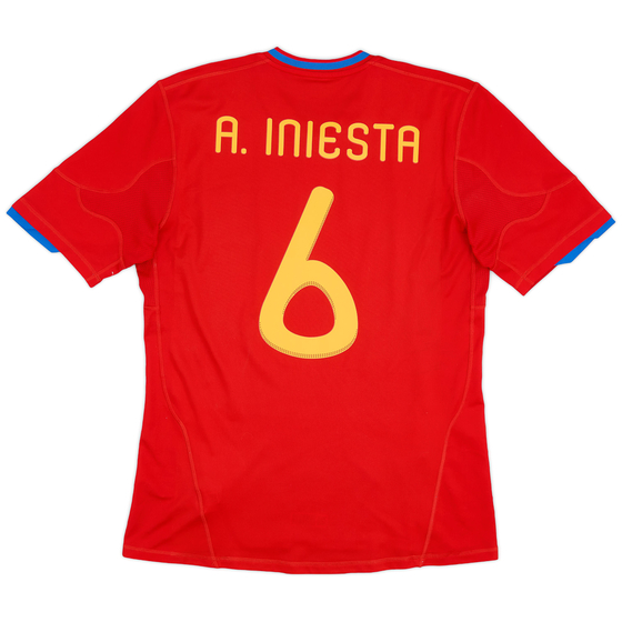 2009-10 Spain Home Shirt A.Iniesta #6 - 7/10 - (M)