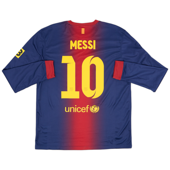 2012-13 Barcelona Home L/S Shirt Messi #10 - 9/10 - (L)