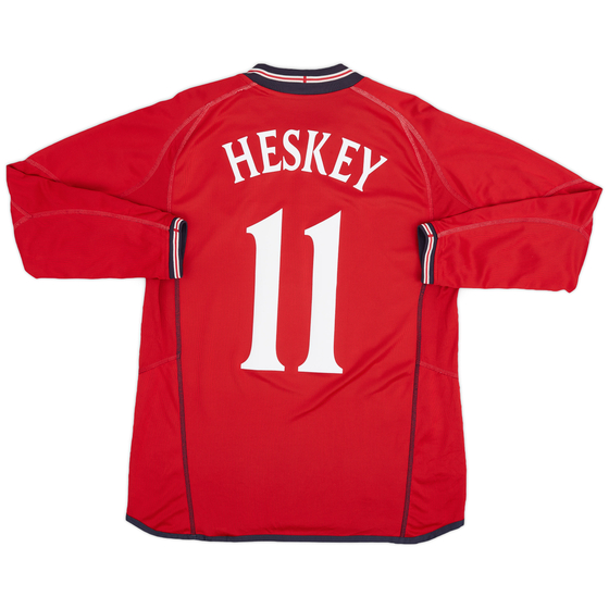2002-04 England Away L/S Shirt Heskey #11 - 8/10 - (M)