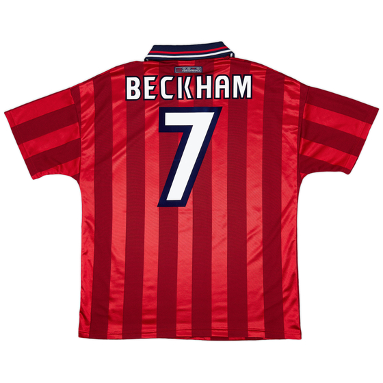 1997-99 England Away Shirt Beckham #7 - 9/10 - (L)