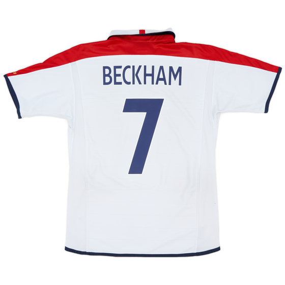 2003-05 England Home Shirt Beckham #7 - 6/10 - (M)