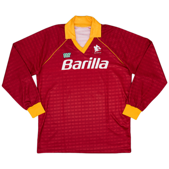 1990-91 Roma Home L/S Shirt - 9/10 - (XL)