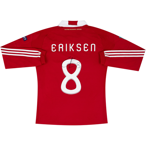 2011 Denmark Match Issue Signed Home Shirt #8 Eriksen (v Norway)
