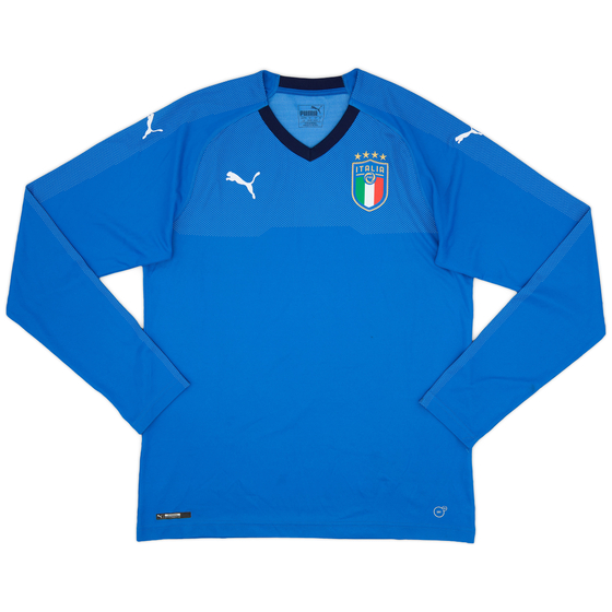 2018-19 Italy Home L/S Shirt - 9/10 - (L)