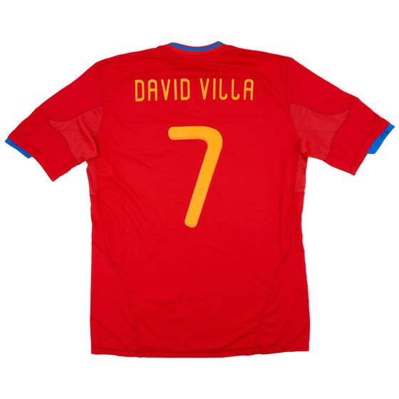 2009-10 Spain Home Shirt David Villa #7 - 9/10 - (XL)
