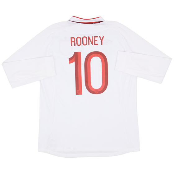 2012-13 England Home L/S Shirt Rooney #10 - 9/10 - (XL)