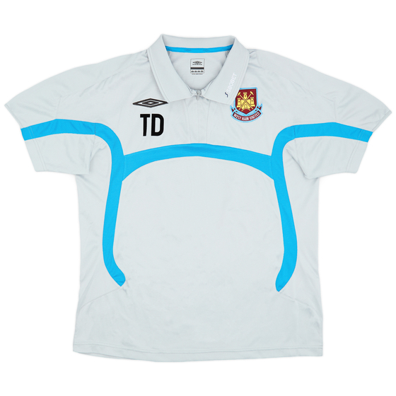 2009-10 West Ham Staff Issue Umbro 1/4 Zip Polo Shirt 