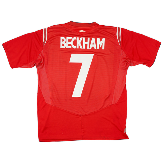 2004-06 England Away Shirt Beckham #7 - 4/10 - (L)