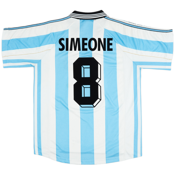 1998-99 Argentina Home Shirt Simeone #8 - 7/10 - (M)