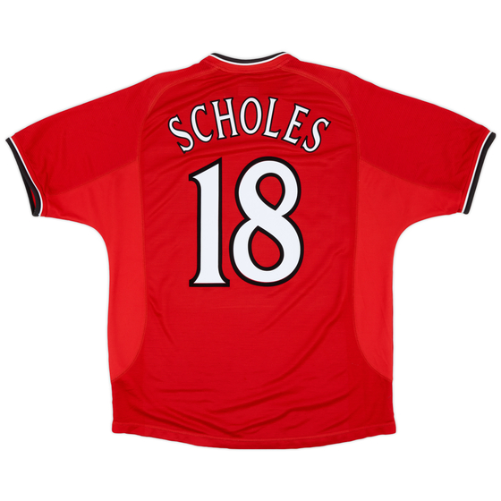 2000-02 Manchester United Home Shirt Scholes #18 - 7/10 - (L)