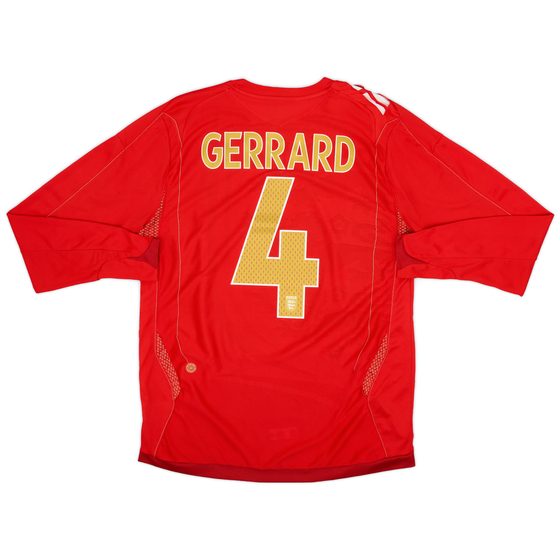 2006-08 England L/S Away Shirt Gerrard #4 - 7/10 - (M)