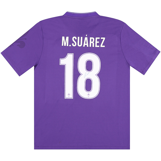 2015-16 Fiorentina Match Issue Signed Home Shirt M.Suárez #18