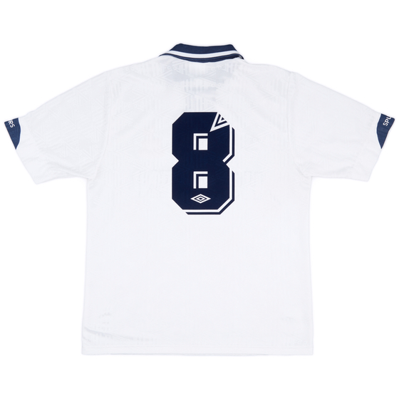 1991-93 Tottenham Home Shirt #8 (Gascoigne) - 8/10 - (L)