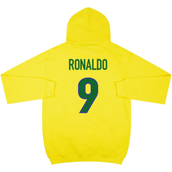 Ronaldo #9 1998 Brazil Yellow Graphic Hooded Top