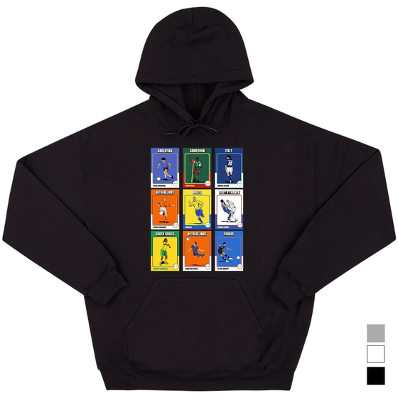 Classic Football Shirts World Cup Cards Collection Graphic Hooded Top