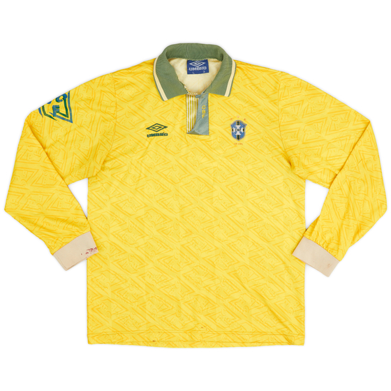 1991-93 Brazil Home L/S Shirt - 5/10 - (L)