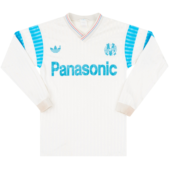 1990-91 Olympique Marseille Home L/S Shirt - 8/10 - (S)
