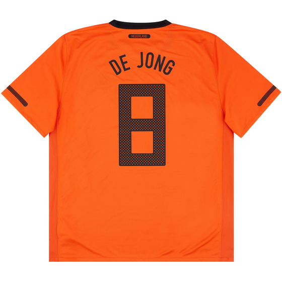 2010-11 Netherlands Home Shirt De Jong #8 - 8/10