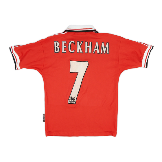 1998-00 Manchester United Home Shirt Beckham #7 - 6/10 - (S.Boys)