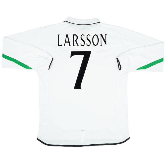 2001-02 Celtic Away L/S Shirt Larsson #7 - 9/10 - (L)