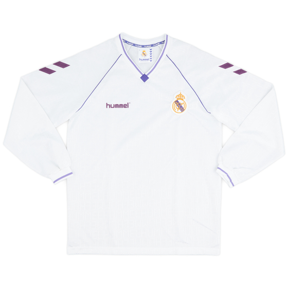 1990-91 Real Madrid Home L/S Shirt - 9/10 - (L)