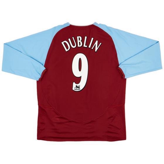 2003-04 Aston Villa Home L/S Shirt Dublin #9 - 7/10 - (M)
