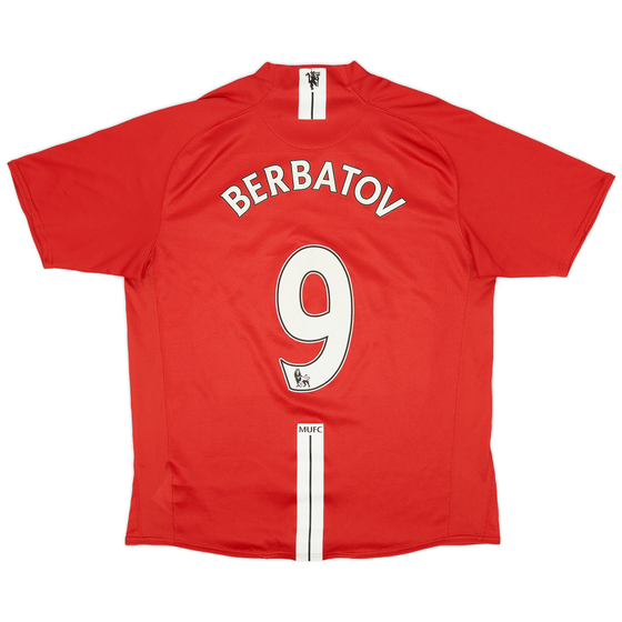2007-09 Manchester United Home Shirt Berbatov #9 - 6/10 - (L)