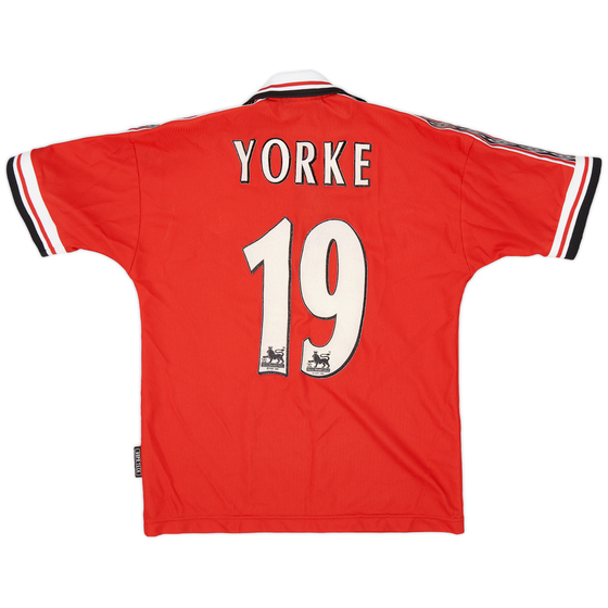 1998-00 Manchester United Home Shirt Yorke #19 - 8/10 - (L.Boys)