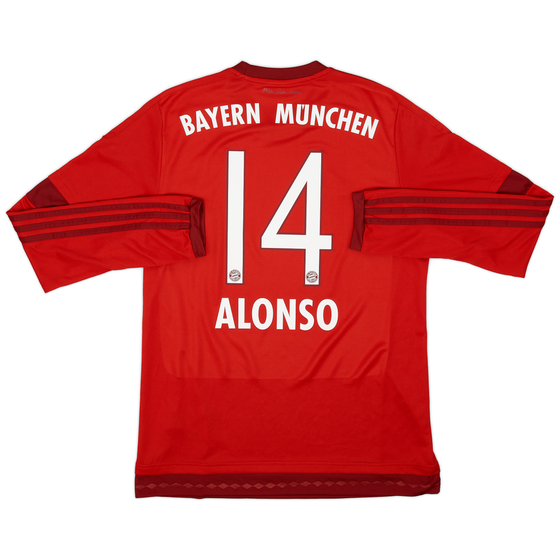 2015-16 Bayern Munich Home L/S Shirt Alonso #14 - 8/10 - (M)